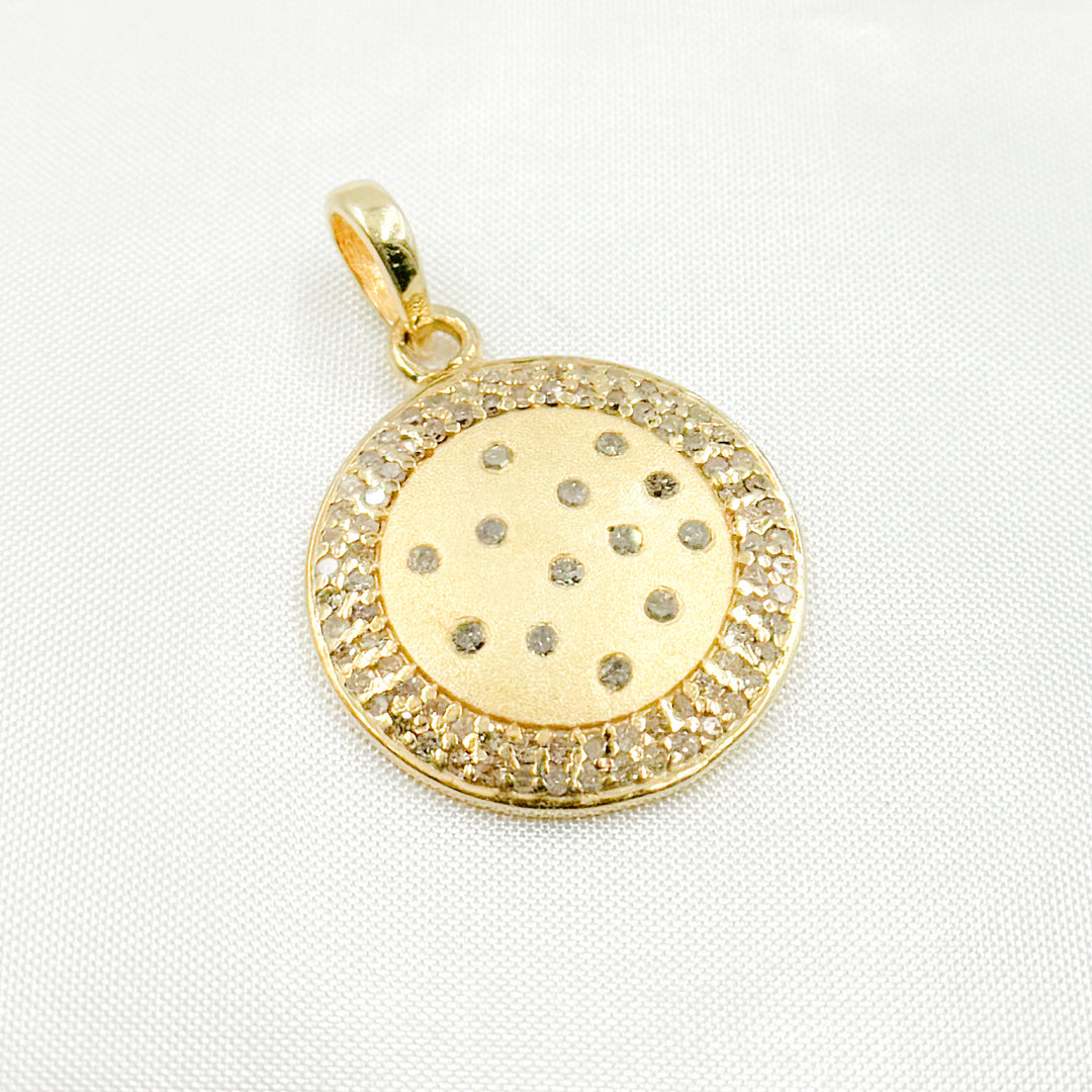 DP599. Diamond Sterling Silver Round Pendant