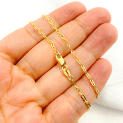  14K Solid Gold Flat Marina Chain
