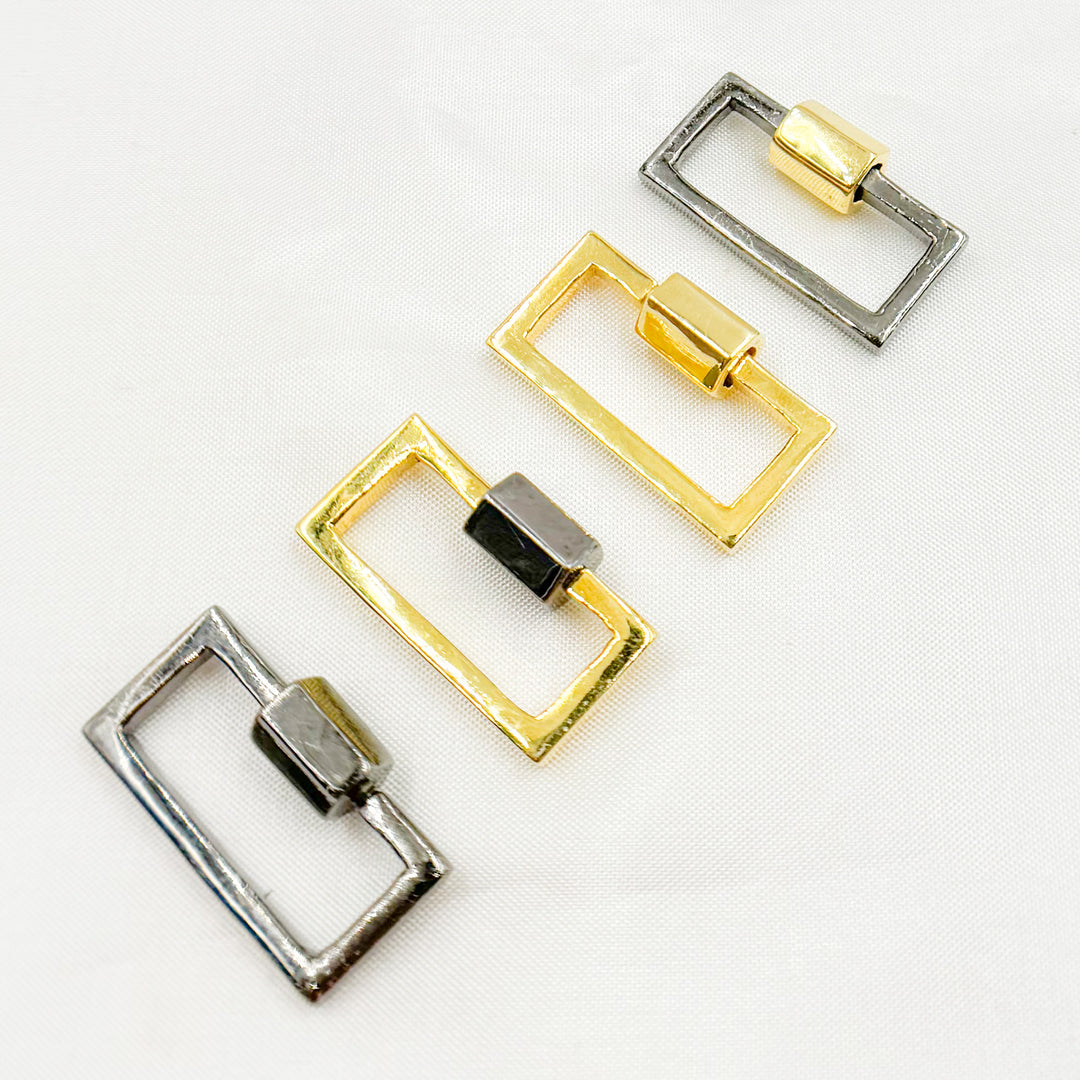 DC771. Sterling Silver Rectangle Screw Clasp