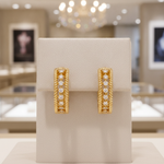 Load image into Gallery viewer, EHC57404. 14K Solid Gold Diamond Round Hoop