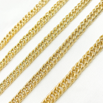 Load image into Gallery viewer, V36GP. Gold Plated  925 Sterling Silver Hollow Double Curb Chain
