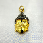 Load image into Gallery viewer, DC705. Diamond Sterling Silver Buddha Head Pendant
