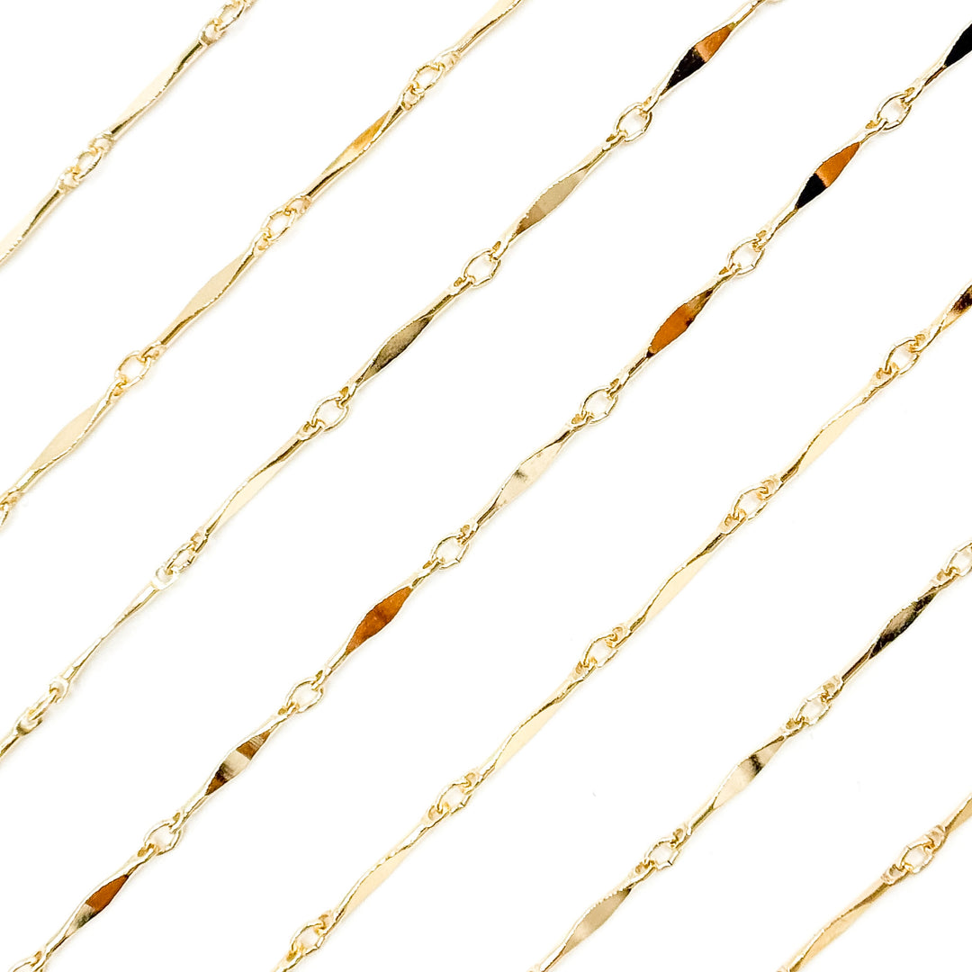 70/8720BD/SP. 14K Gold Filled Dapped Bar Chain