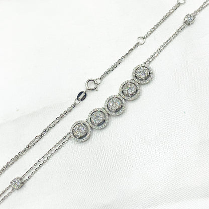 NK112603. 14K Solid White Gold Diamond Necklace