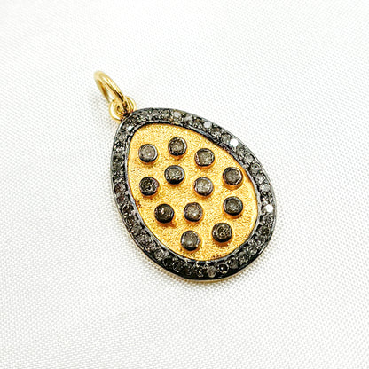 Diamond Silver Drop Pendant with Gemstone