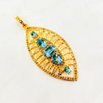 Load image into Gallery viewer, DP208. Diamond &amp; Sterling Silver Leaf Shape Pendant with Gemstone
