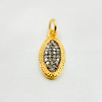 Load image into Gallery viewer, DC520. Diamond Sterling Silver Oval Charm
