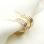 Load image into Gallery viewer, 14K Gold Tri Tone Hoop Earrings with Texture. GER90
