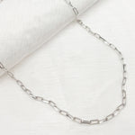 Load image into Gallery viewer, 080FVACLT5WG. 14K Solid White Gold Diamond Cut Paperclip Necklace