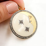 Load image into Gallery viewer, DP432A. Diamond Sterling Silver Moon &amp; Stars Enamel Pendant
