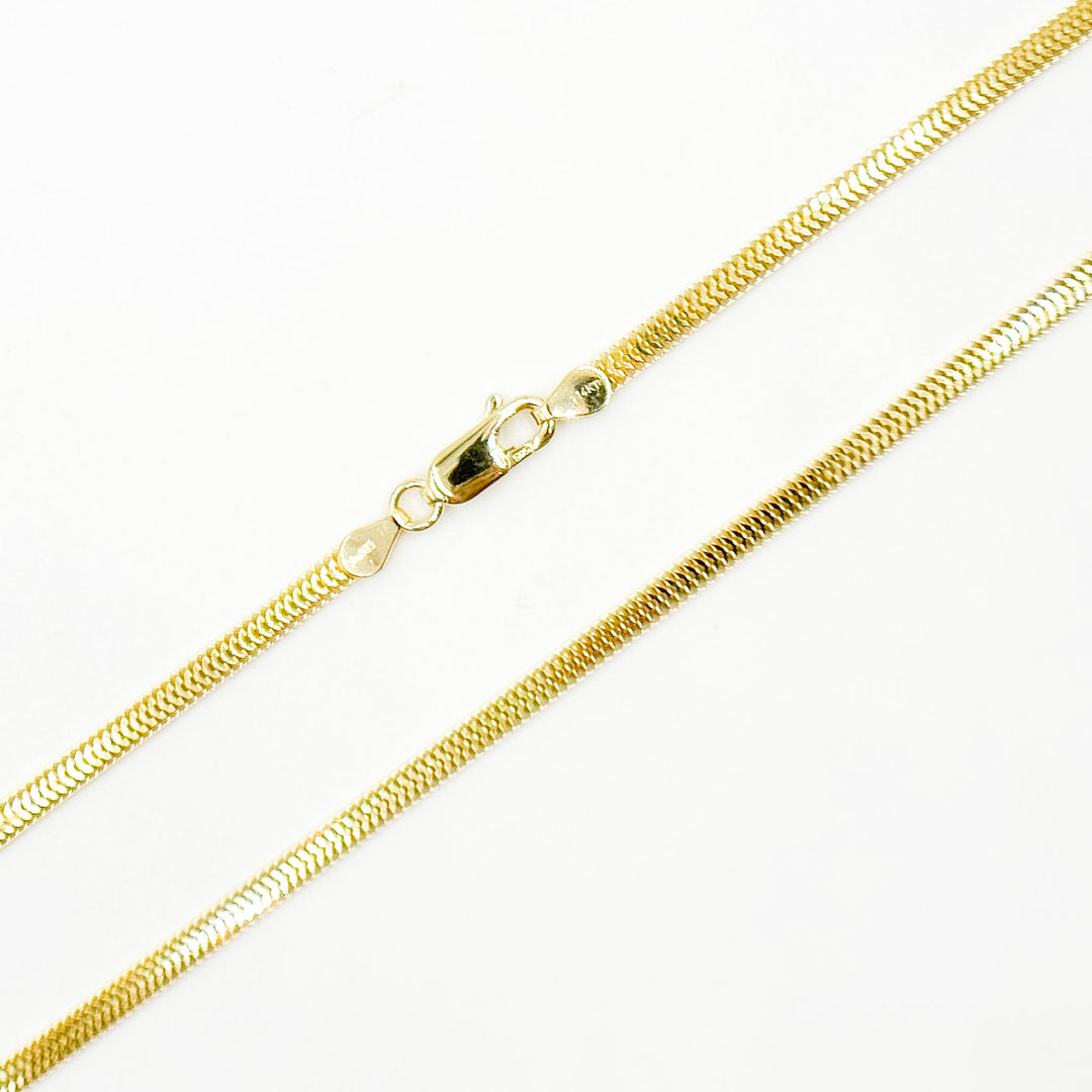 290J02RUMBA. 14K Solid Gold Flat Snake Necklace
