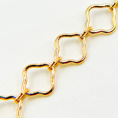 V296GF. 14K Gold Filled Clover and Oval Link Chain