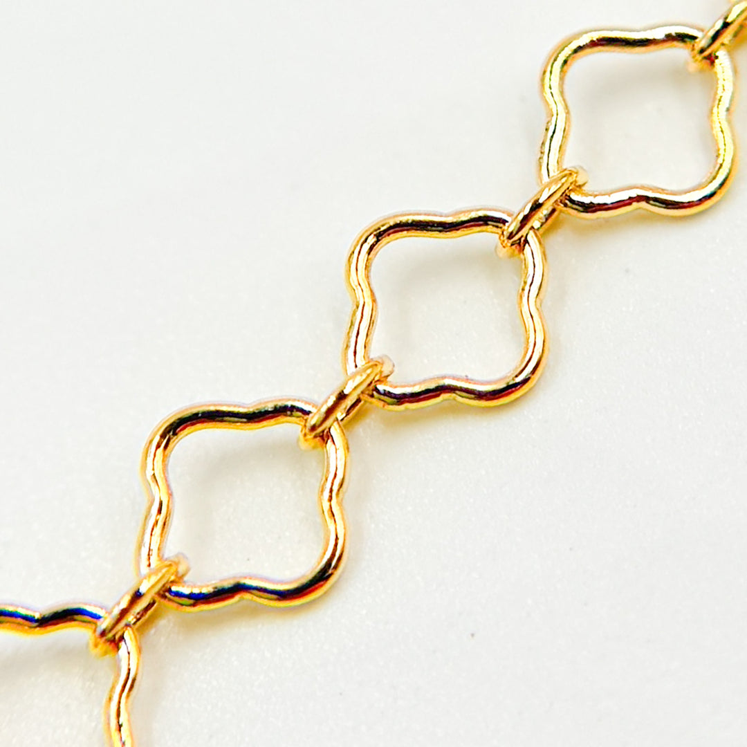 V296GF. 14K Gold Filled Clover and Oval Link Chain