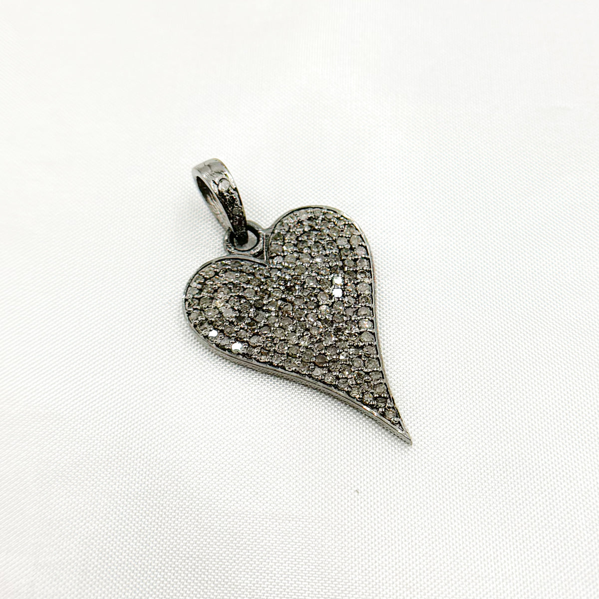 Diamond Sterling Silver Heart Pendant