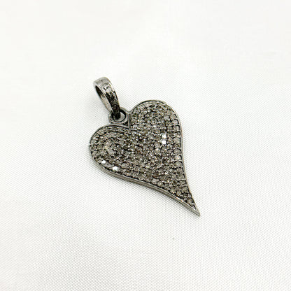 Diamond Sterling Silver Heart Pendant
