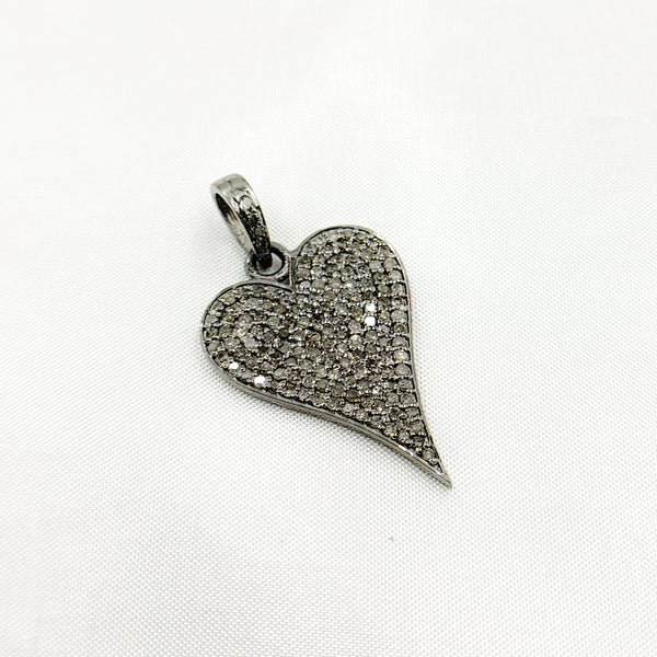 Diamond Sterling Silver Heart Pendant