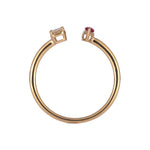 Load image into Gallery viewer, RFD19696RU. 14K Solid Gold Diamond and Ruby Open Ring