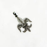 Load image into Gallery viewer, DP256. Diamond Sterling Silver Fleur De Lis Shape Pendant
