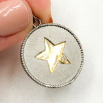 Load image into Gallery viewer, DP794. Diamond Sterling Silver Round Star Pendant
