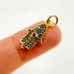 Load image into Gallery viewer, DC523. Diamond &amp; Sterling Silver Hamsa Charm
