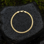 Load image into Gallery viewer, 390J02RUMBABR. 14K Solid Gold Flat Snake Bracelet