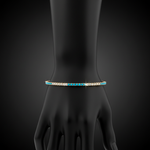 Load image into Gallery viewer, BNH68545. 14K Solid Yellow Gold Diamond and Gemstone Bangle