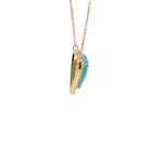 Load image into Gallery viewer, 14k Solid Gold Diamond and Turquoise Heart Necklace. CN96244TQ
