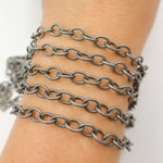 Load image into Gallery viewer, 184OX. Oxidized Sterling Silver Twisted Oval Link Chain
