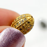 Load image into Gallery viewer, 925 Sterling Silver Pave Diamond Barrel Bead. DC817
