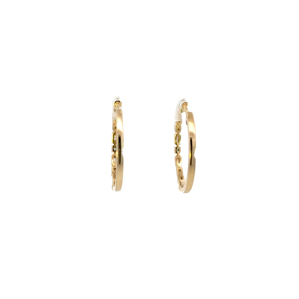 EHD56614EM. 14k Solid Gold Diamond and Emerald Hoops
