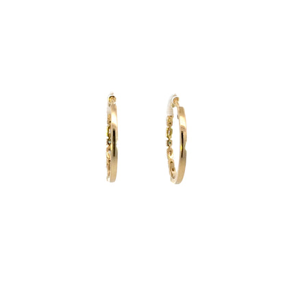EHD56614EM. 14k Solid Gold Diamond and Emerald Hoops