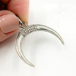 Load image into Gallery viewer, DP103. Diamond Sterling Silver Horn Pendant
