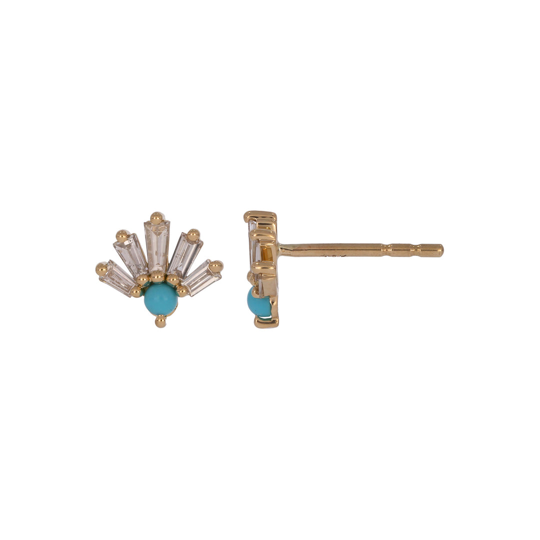 EFD54403. 18K Solid Gold Diamond & Gemstone Earring
