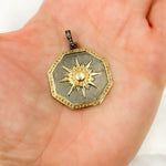 Load image into Gallery viewer, DP748. Diamond Sterling Silver Octagon Sun Pendant
