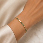 Load image into Gallery viewer, BFZ61295. 14K Solid Gold Gemstone Bar Bracelets
