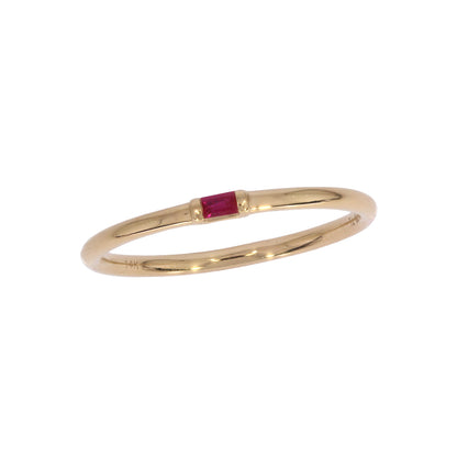 RAA01545. 14K Solid Yellow Gold Solo Baguette Ring