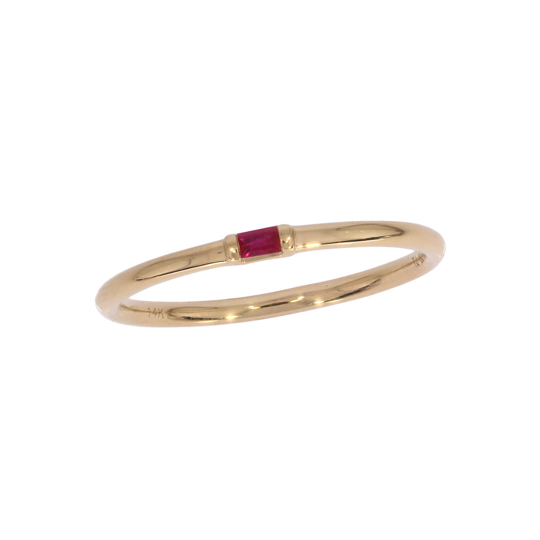 RAA01545. 14K Solid Yellow Gold Solo Baguette Ring