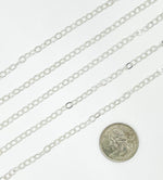 Load image into Gallery viewer, 925 Sterling Silver Flat Oval Link Chain. 2207FSS
