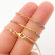 24Necklace. Tri-Tone Sterling Silver Layering Snake Necklace