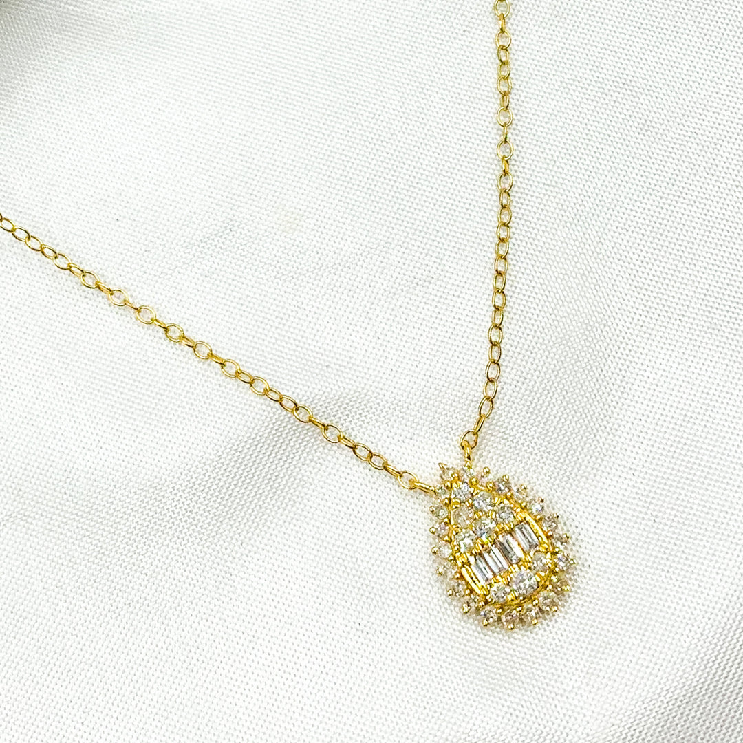 14k Solid Gold Diamond  Necklace. NFF71234