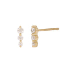 Load image into Gallery viewer, EFC54157. 14K Solid Gold Diamond Bar Stud Earrings