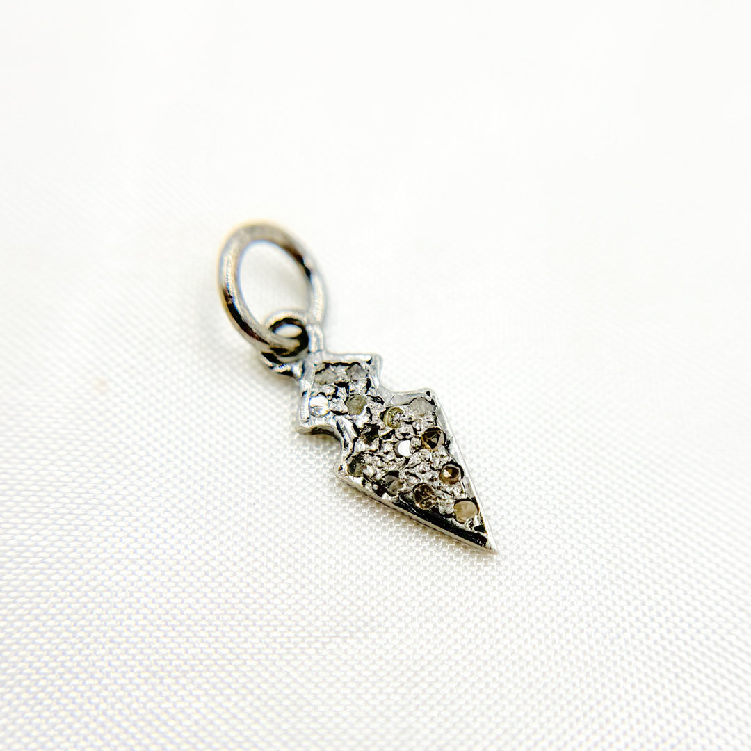 DC357. Diamond Silver Mini Arrow Head Charm