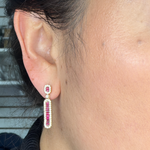 Load image into Gallery viewer, 14k Solid Gold Diamond and Ruby Dangle Earrings. EFJ52125RU
