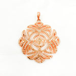 Load image into Gallery viewer, DP472. Diamond Silver Antique Finish Flower Pendant
