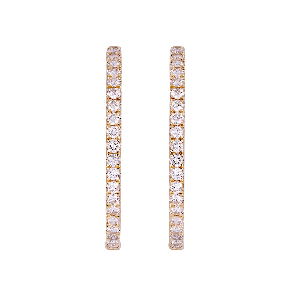 Buy 14K Solid Gold Diamond Fancy Round Hoop