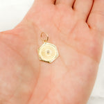 Load image into Gallery viewer, GDP148. 14K Solid Gold Diamond Hexagon Shape Charm
