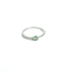 Load image into Gallery viewer, 14K Solid Gold Diamond and Emerald Snake Ring. RFD17774EM
