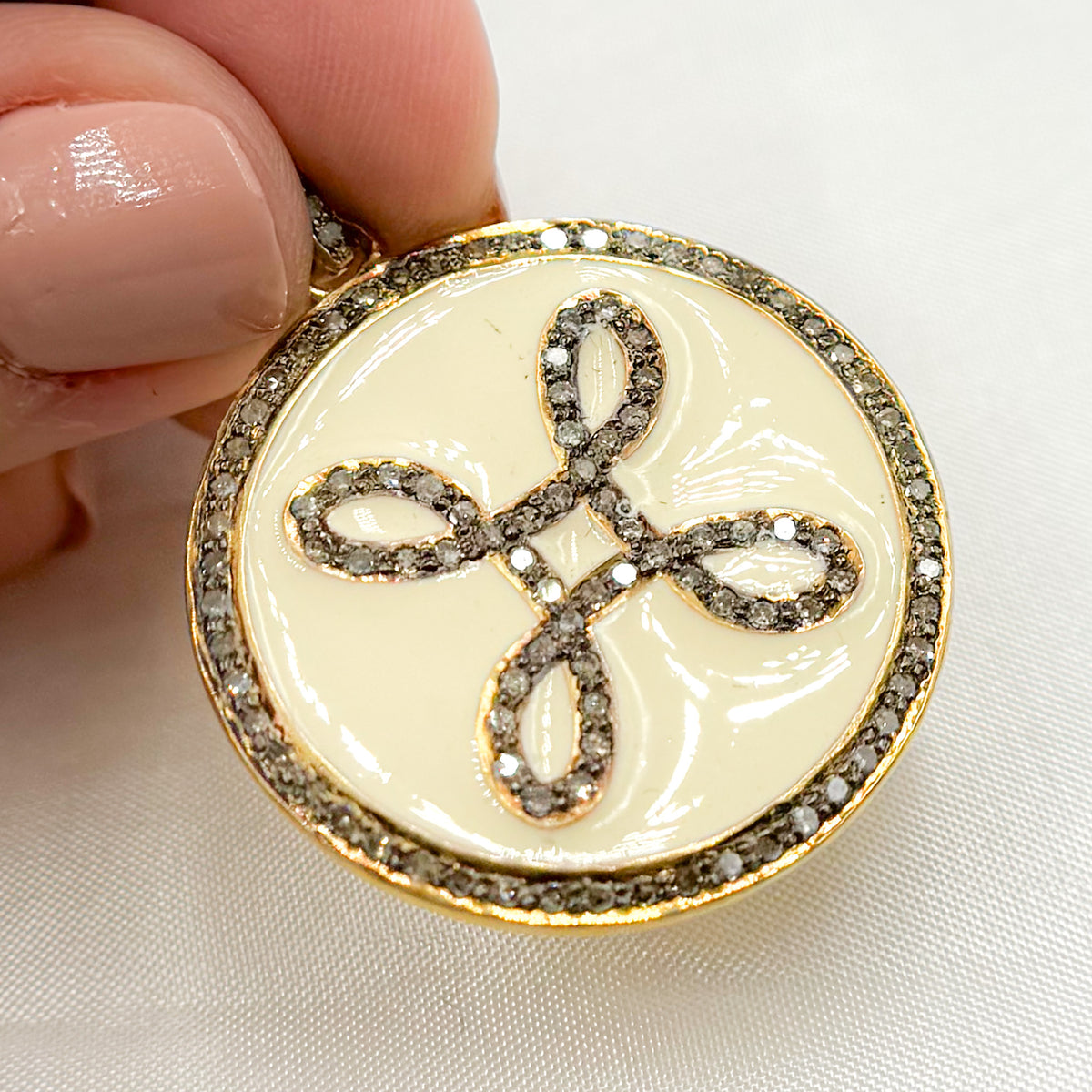 Shop Now Sterling Silver Round Enamel Pendants