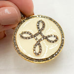 Load image into Gallery viewer, DP569A. Diamond Sterling Silver Round Enamel Pendant
