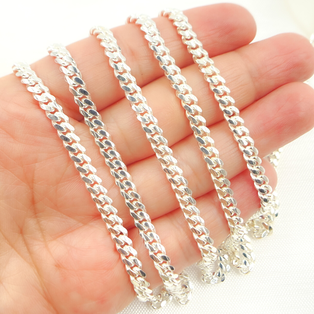 925 Sterling Silver Flat Curb Chain. Z71SS